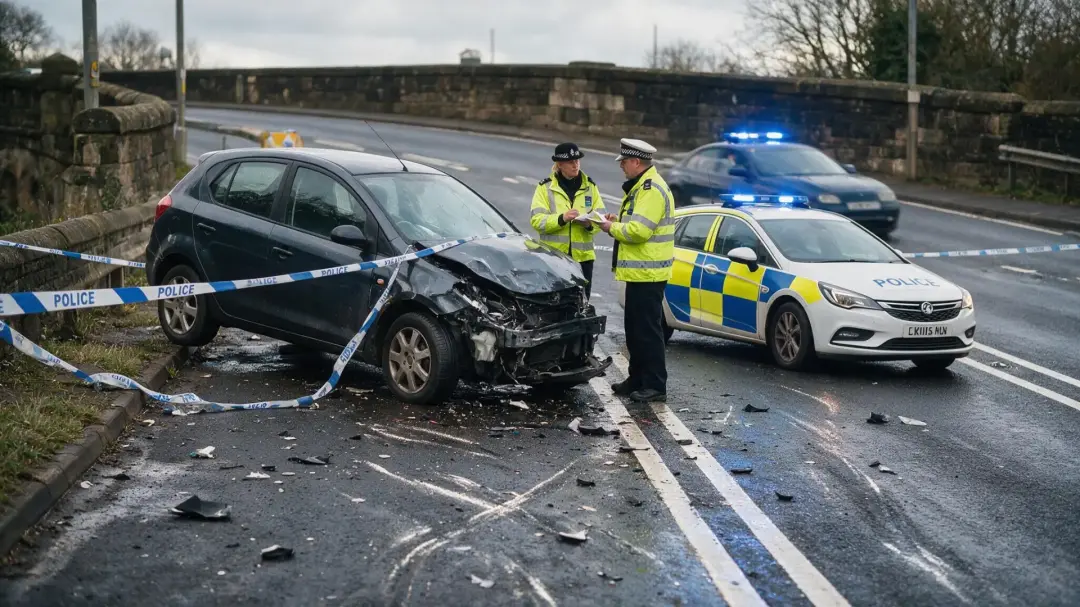 Road traffic accident investigation scene
