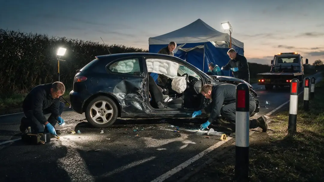 Road traffic accident investigation scene